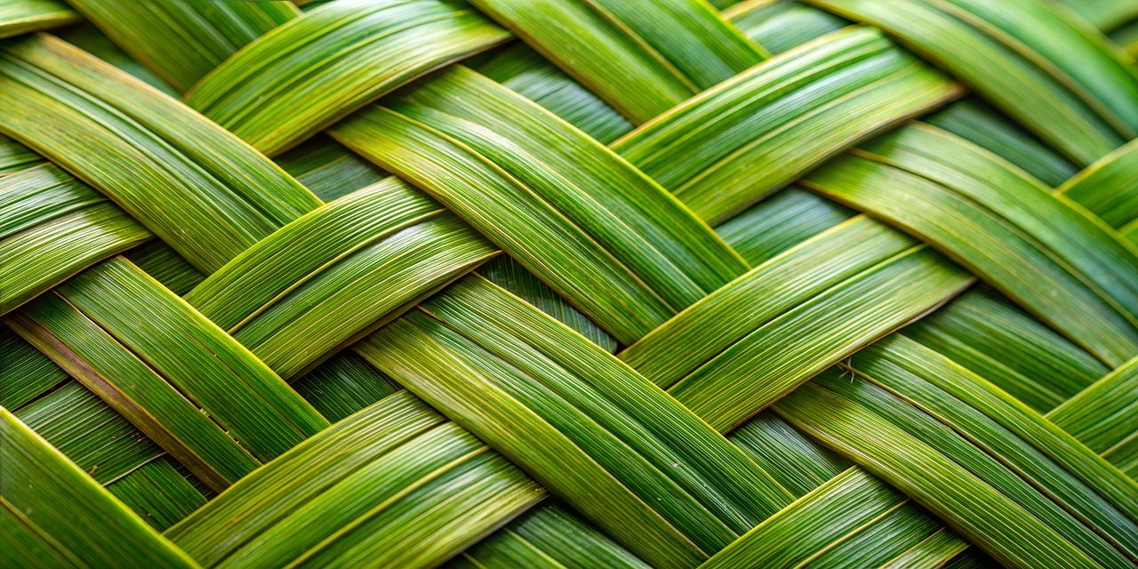 Woven green leaves